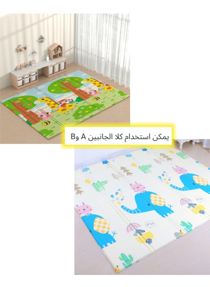 XICEN Reversible Baby Play Mat, Waterproof Foldable Playmat Infants Non Slip Gym Mat, Toddlers Portable Extra Large Thick Foam Crawling Mat with Travel Bag, BPA Free, Size 180*200*1.5cm/79x71x0.6 inch - Image 4